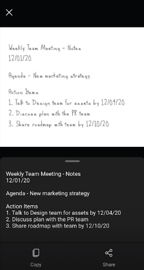 screenshot of Microsoft Lens